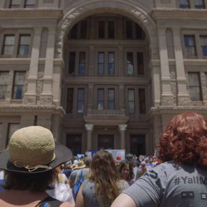 protestors outside of the capitol