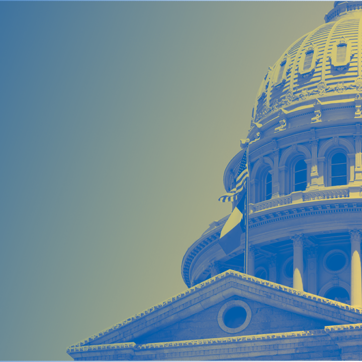 Texas Capitol blue yellow halftone