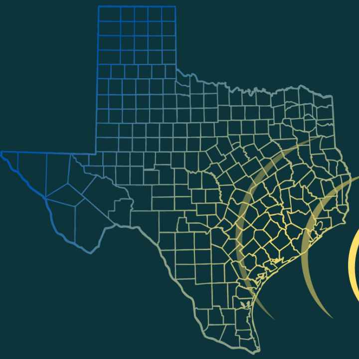 Graphic image of Texas with an internet signal superimposed