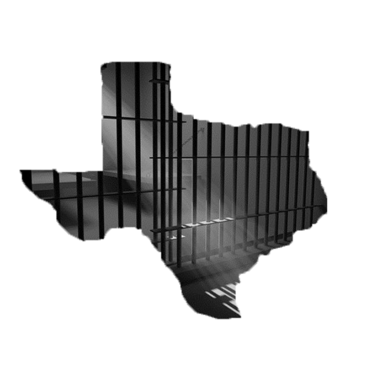 Prison bars in the shape of the state of Texas