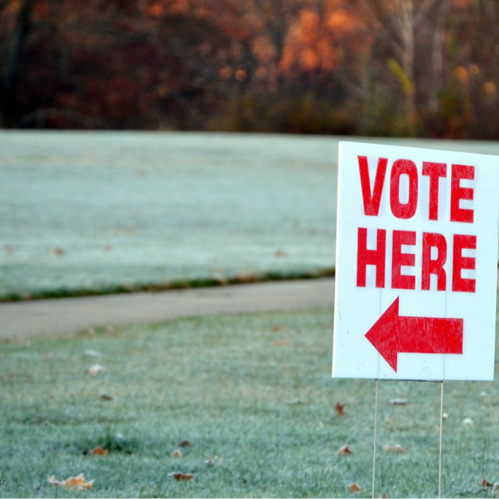 Vote here sign Vote here sign