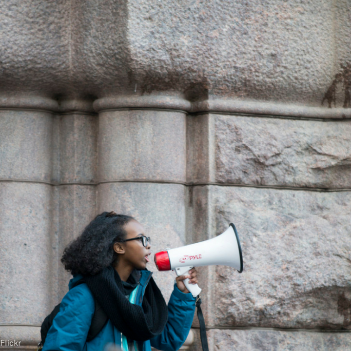 Student protests at anti-gun rally
