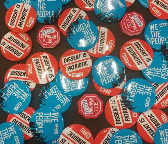 ACLU buttons and stickers